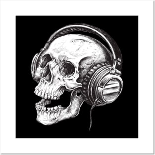 Headphones Skull Posters and Art